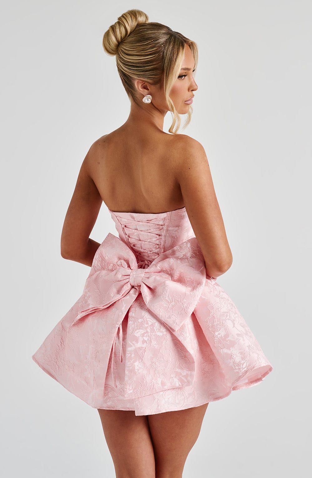 Salome Mini Pembe Elbise
