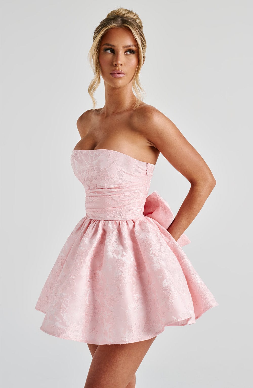 Salome Mini Pembe Elbise