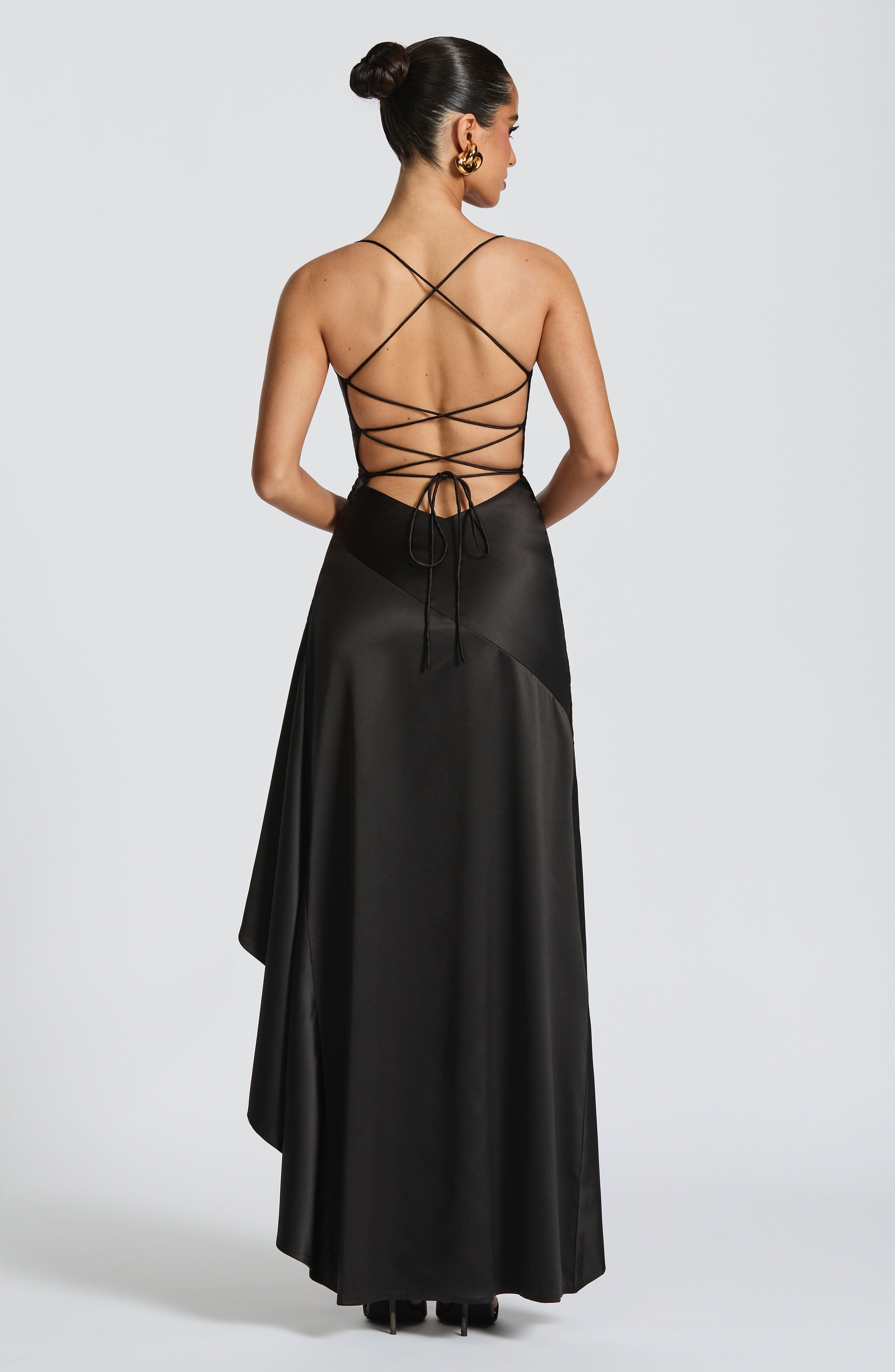 Samira Siyah Maxi Elbise