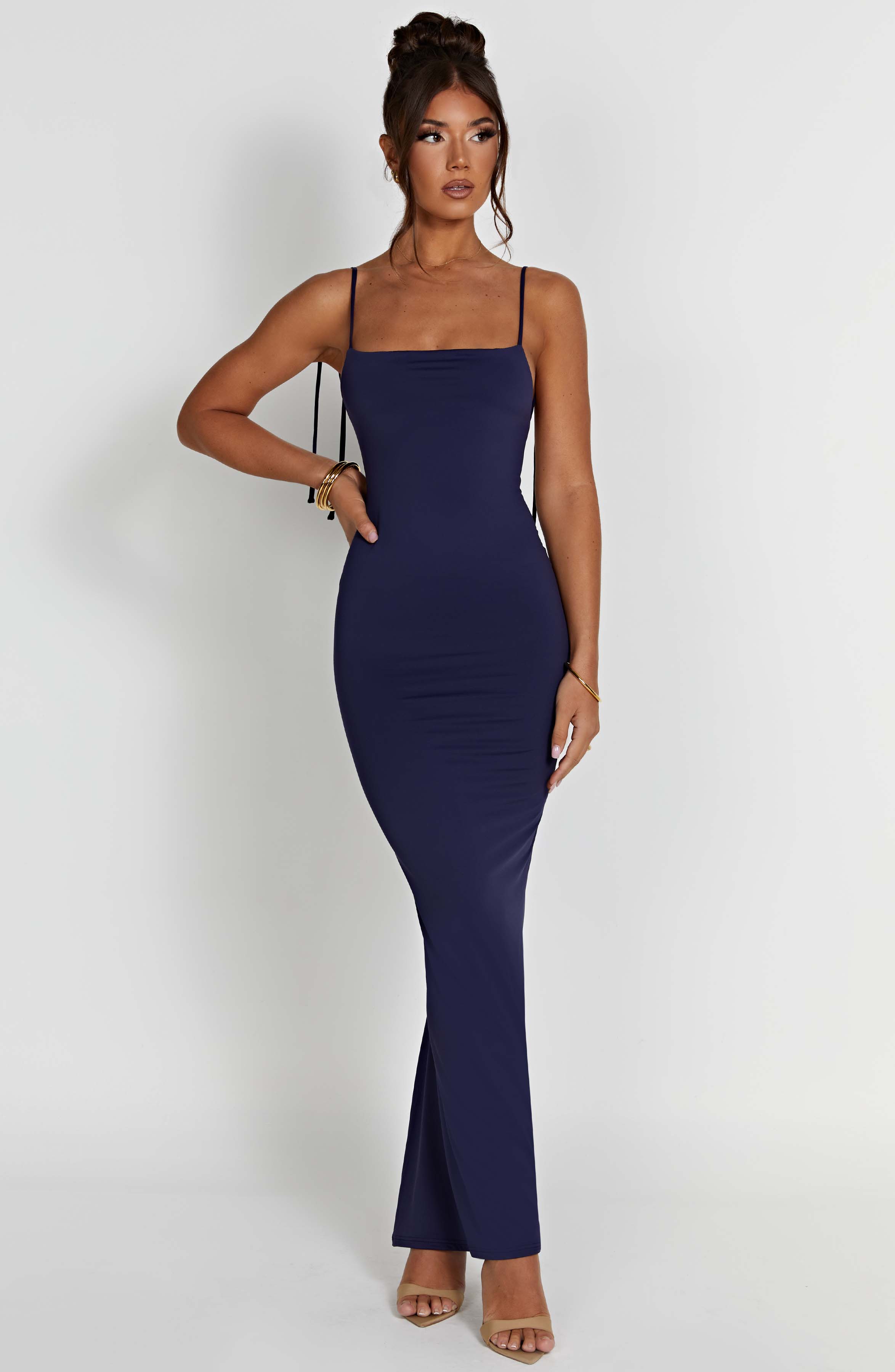 Sanya Lacivert Maxi Elbise