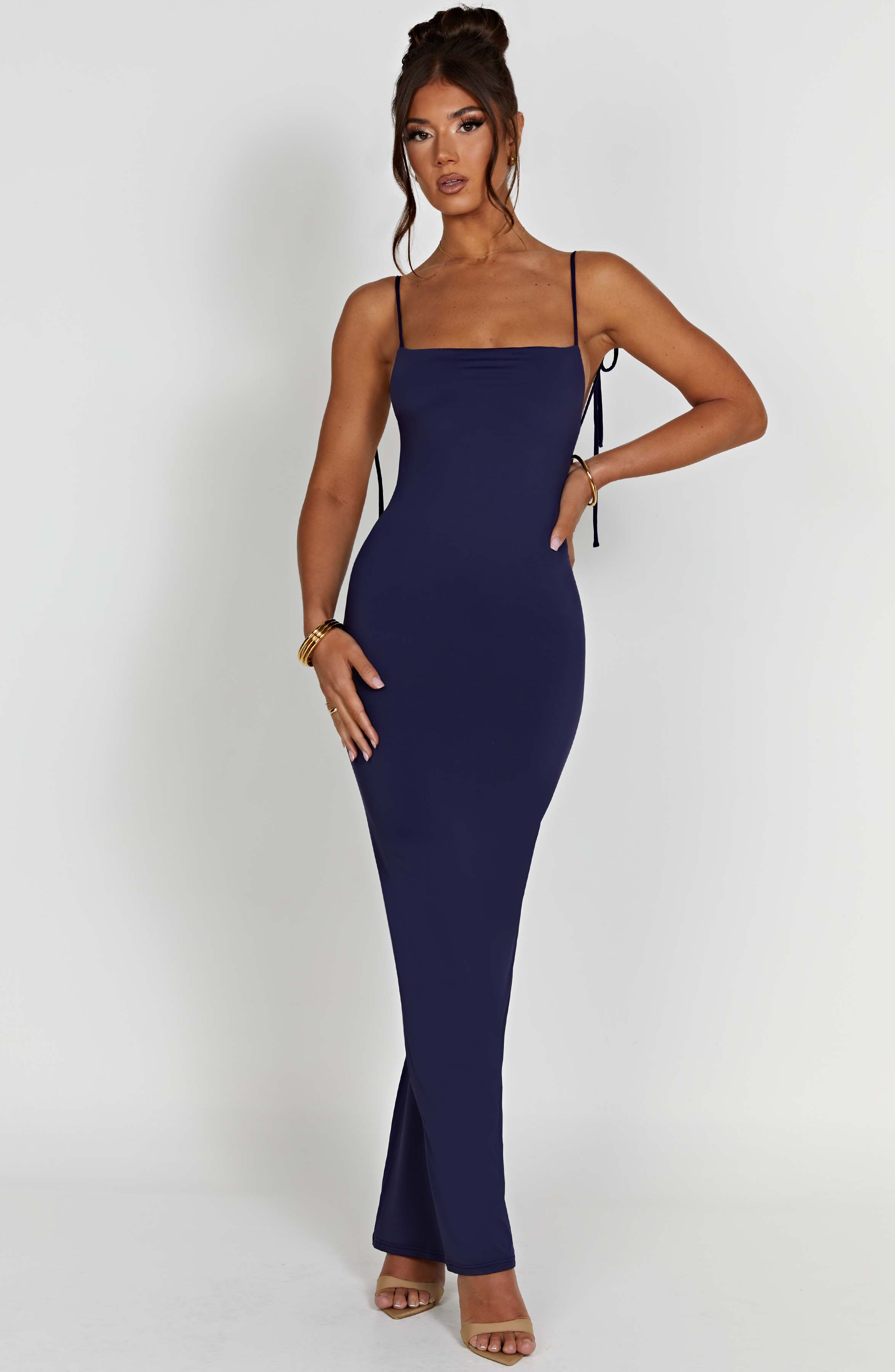 Sanya Lacivert Maxi Elbise