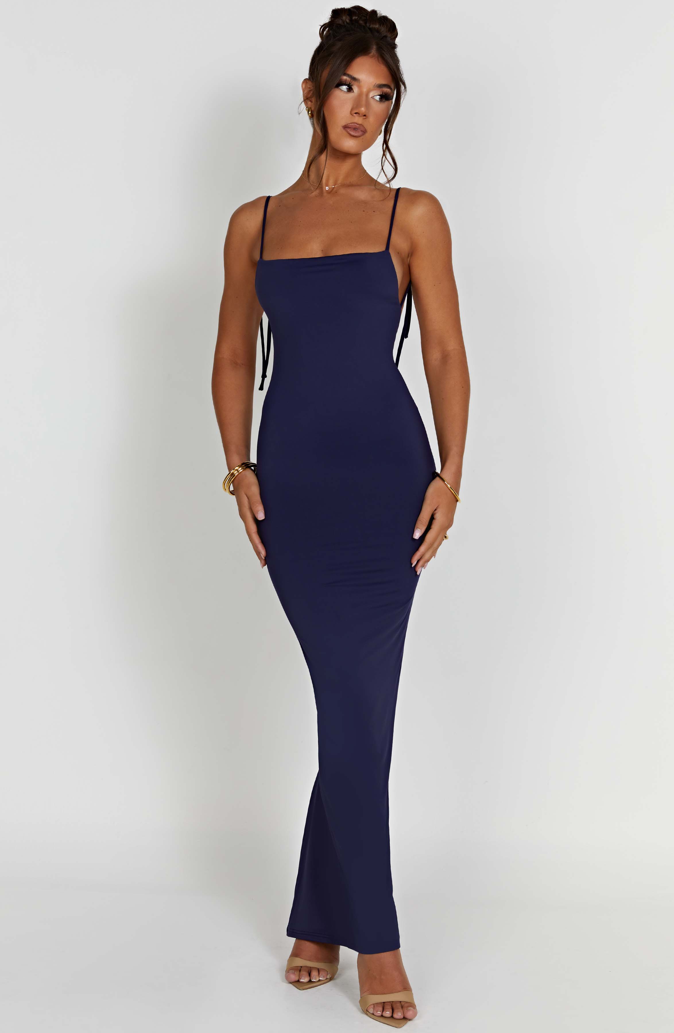 Sanya Lacivert Maxi Elbise