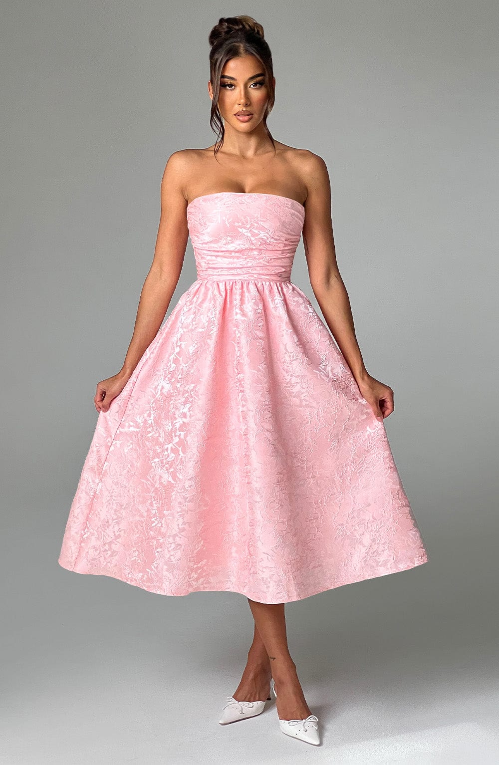 Saoirse Pembe Midi Elbise