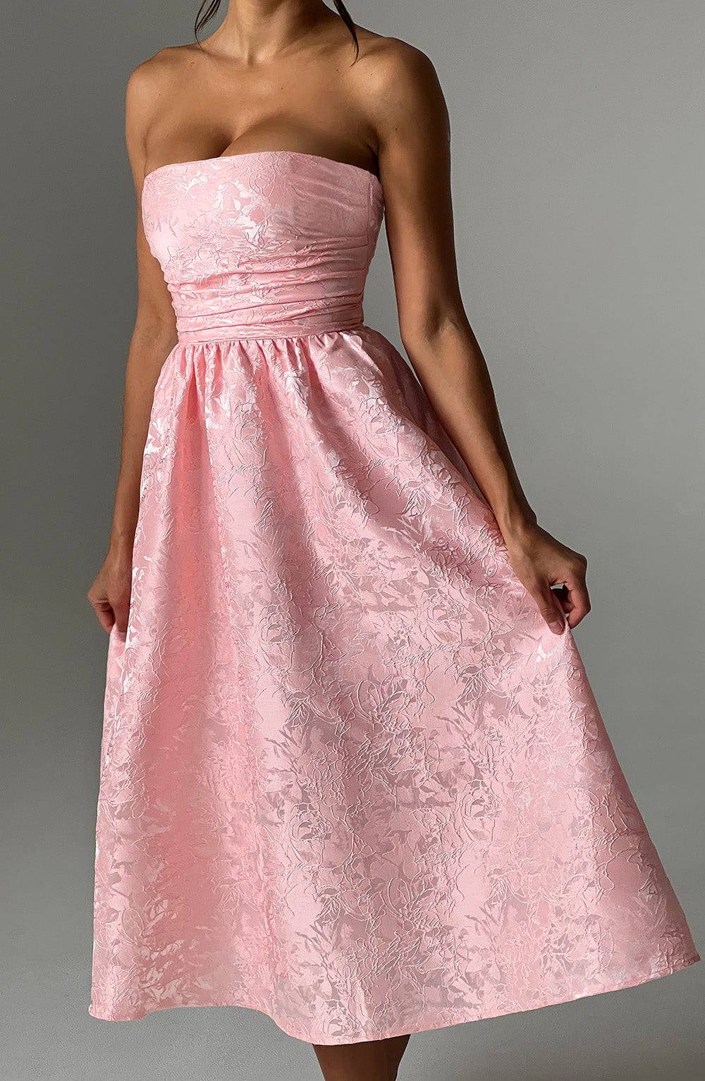 Saoirse Pembe Midi Elbise