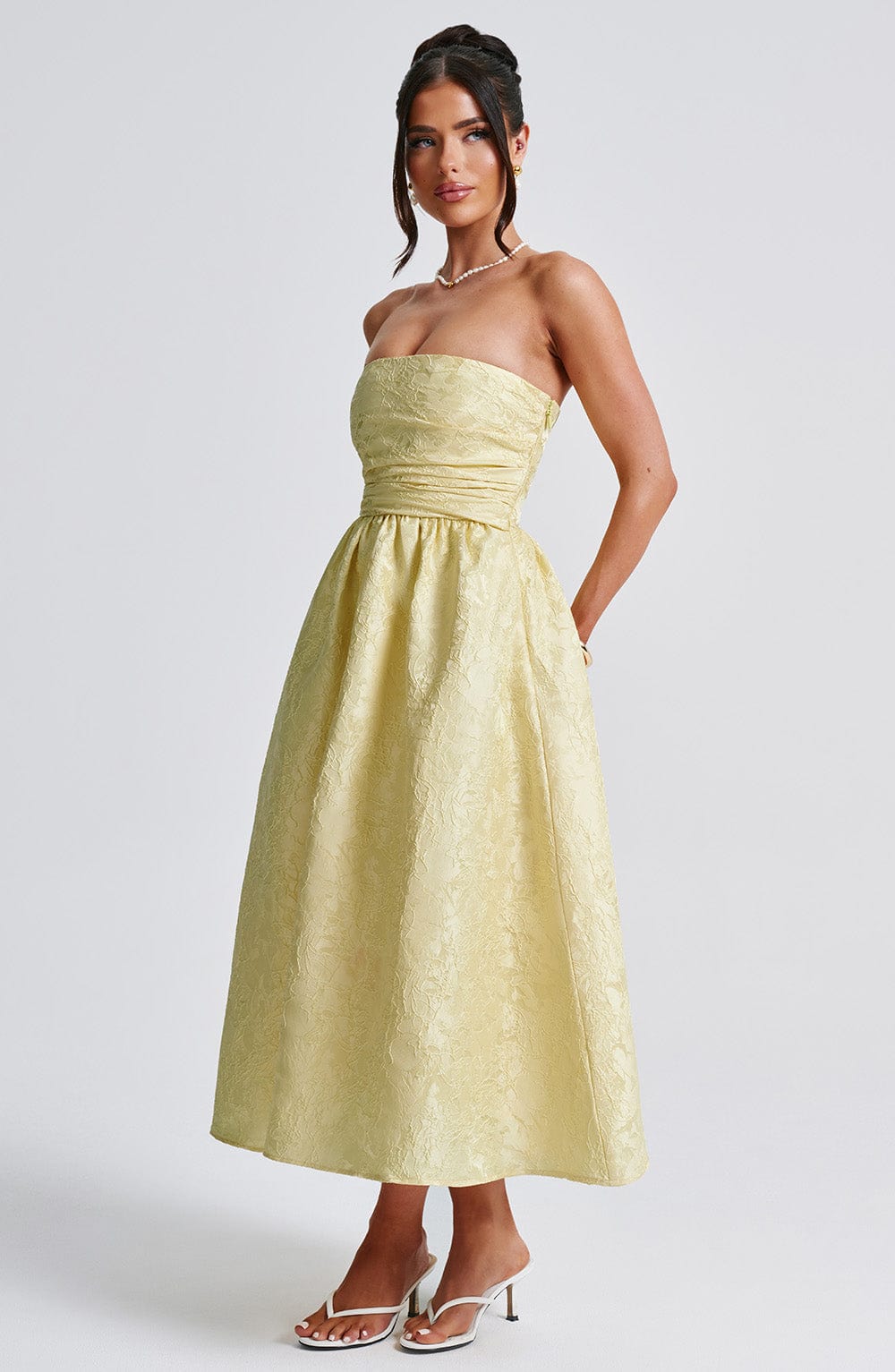 Saoirse Limon Midi Elbise
