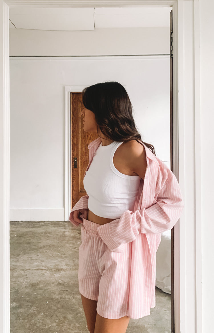 Pembe Çizgili Sarah Şort
