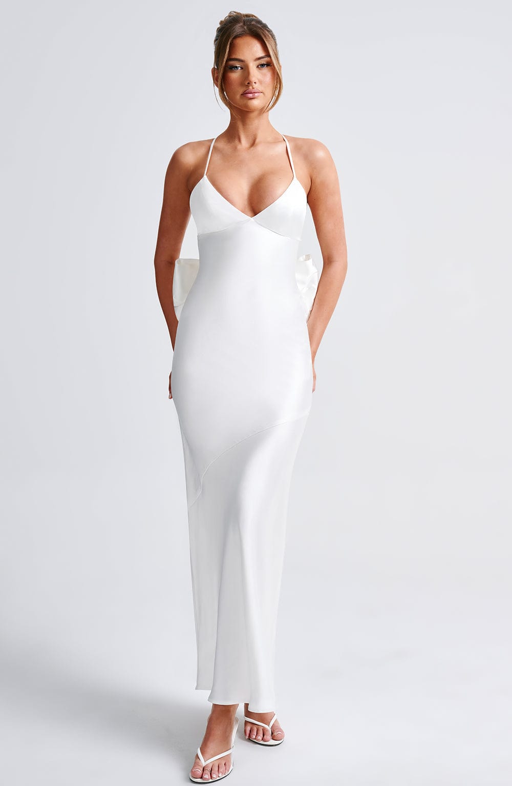 Sarita Maxi Krem Elbise