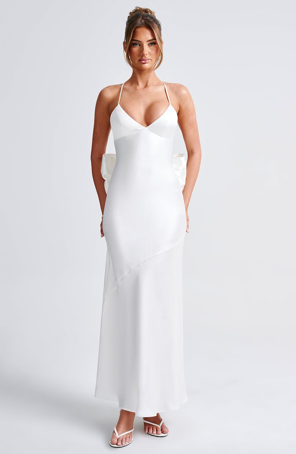 Sarita Maxi Krem Elbise