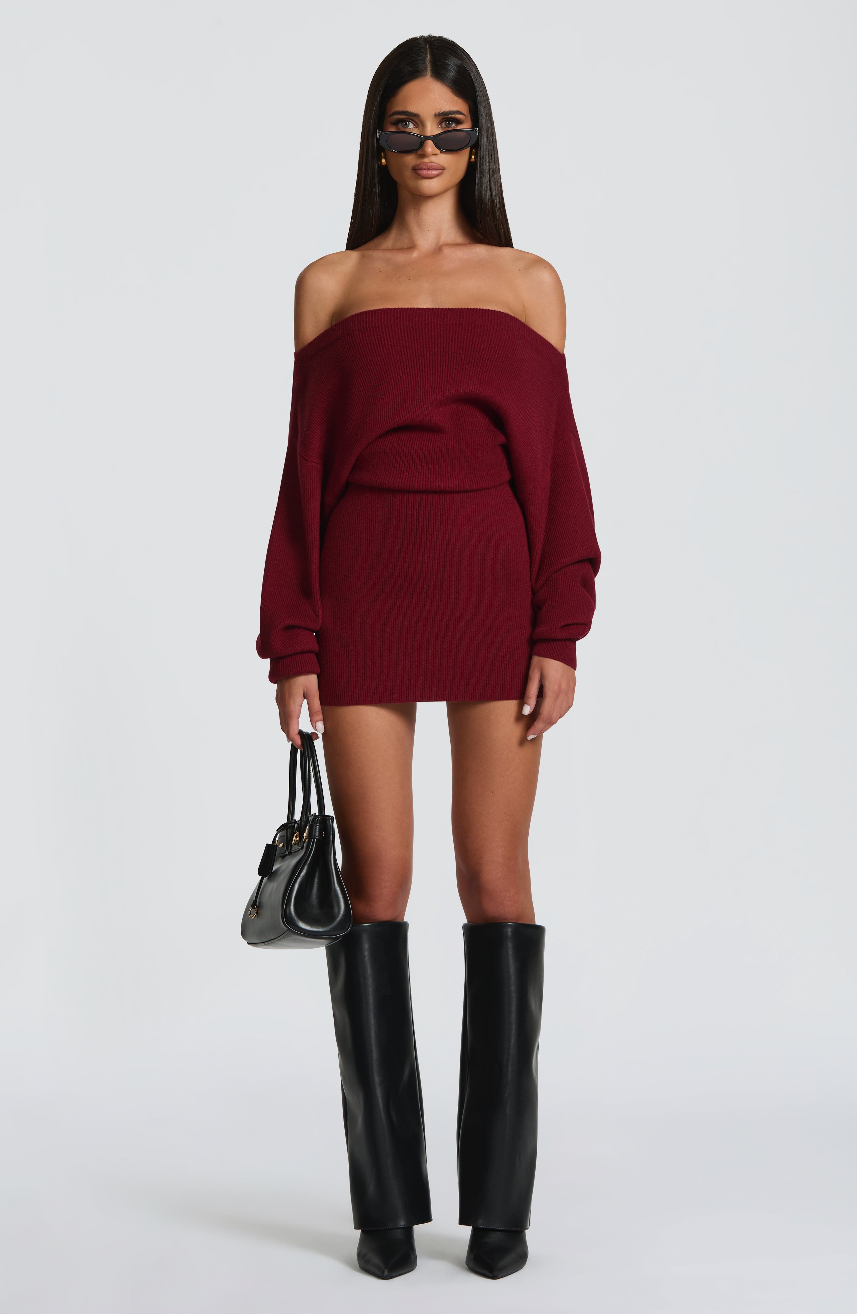 Bordo Sawyer Mini Elbise