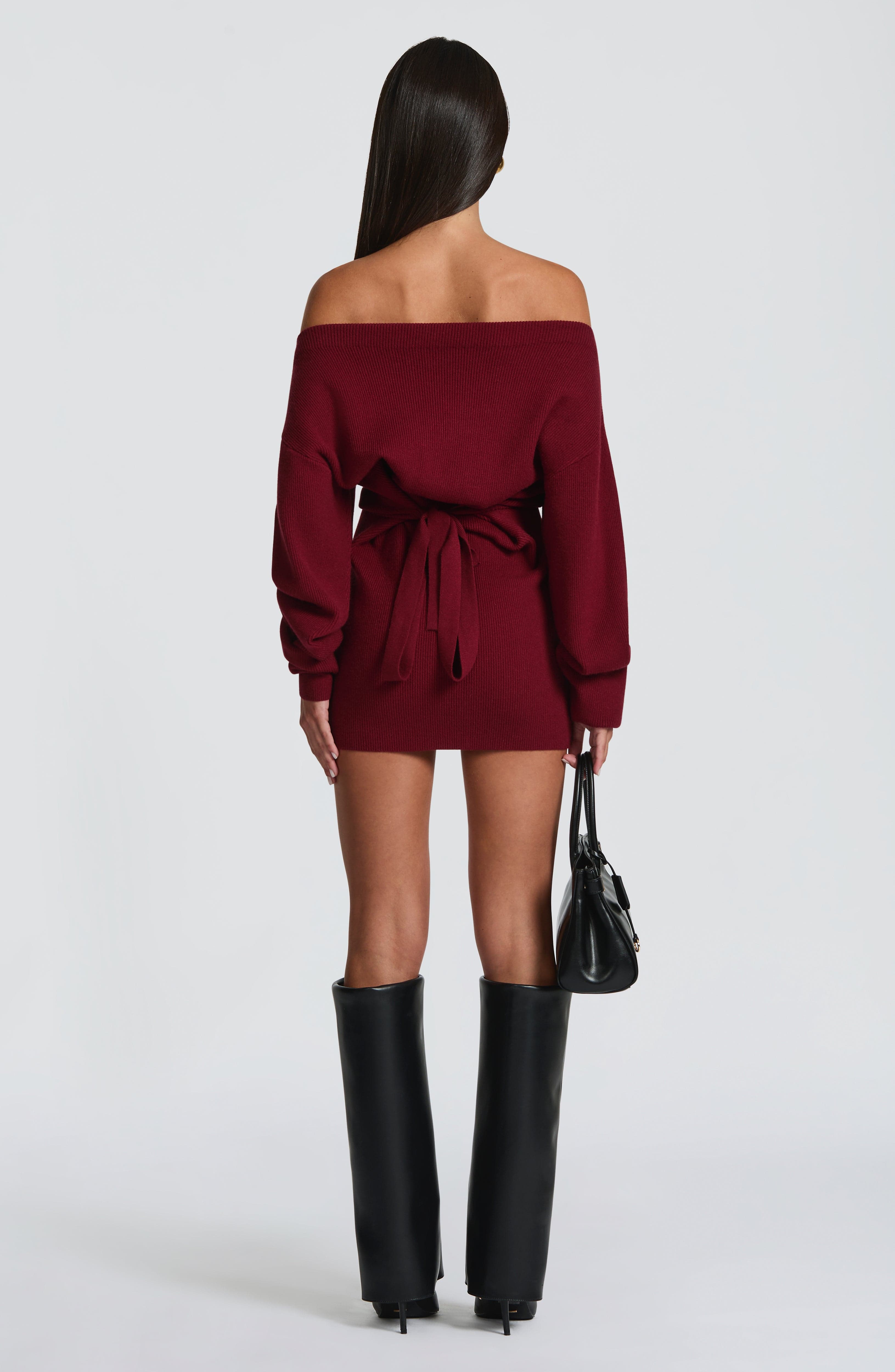 Bordo Sawyer Mini Elbise