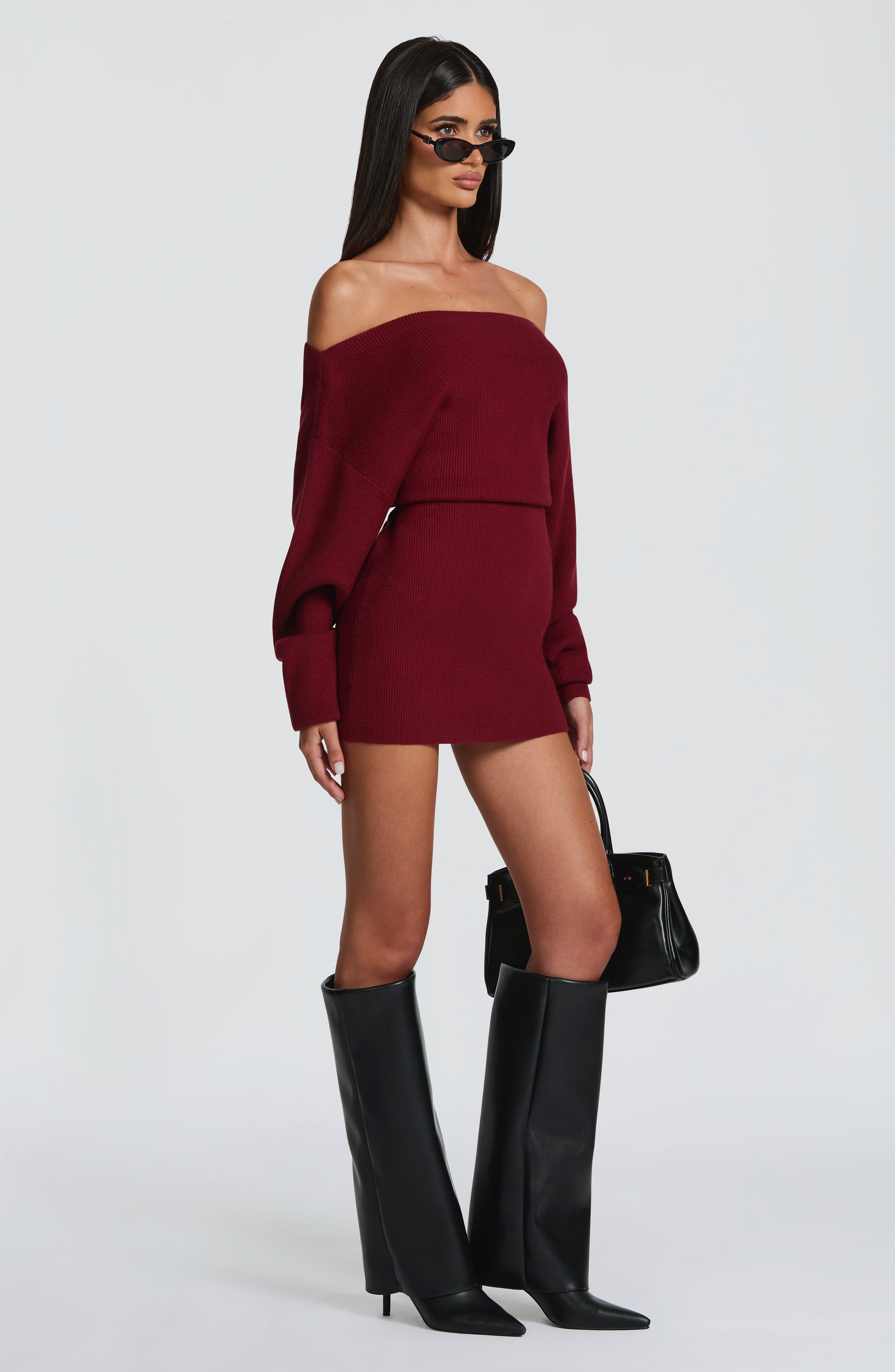 Bordo Sawyer Mini Elbise