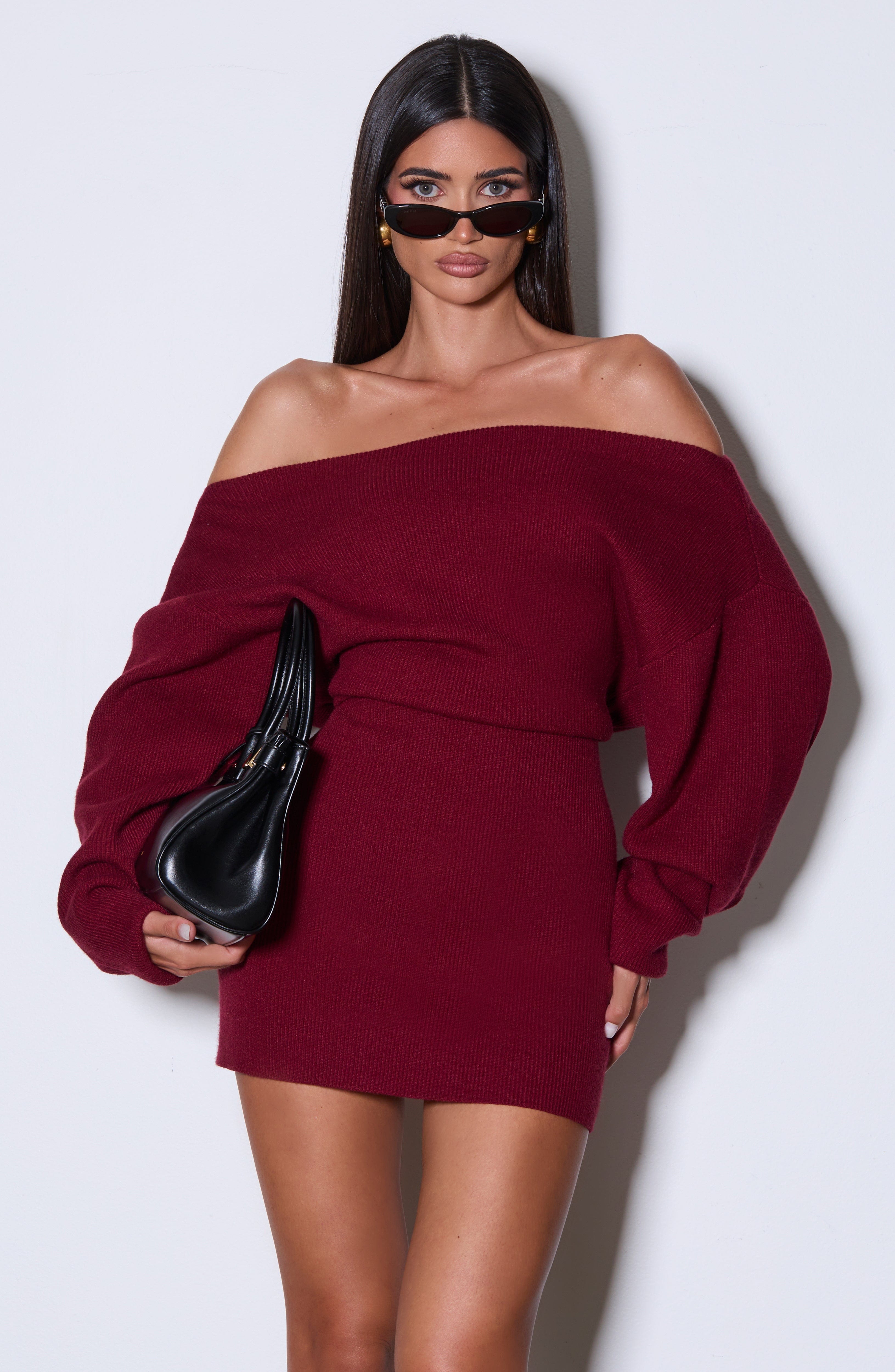 Bordo Sawyer Mini Elbise