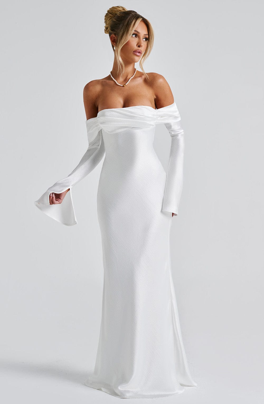 Selene Ekru Maxi Elbise