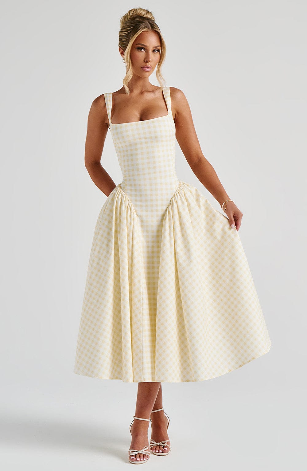 Sherrie Midi Limon Sarısı Elbise