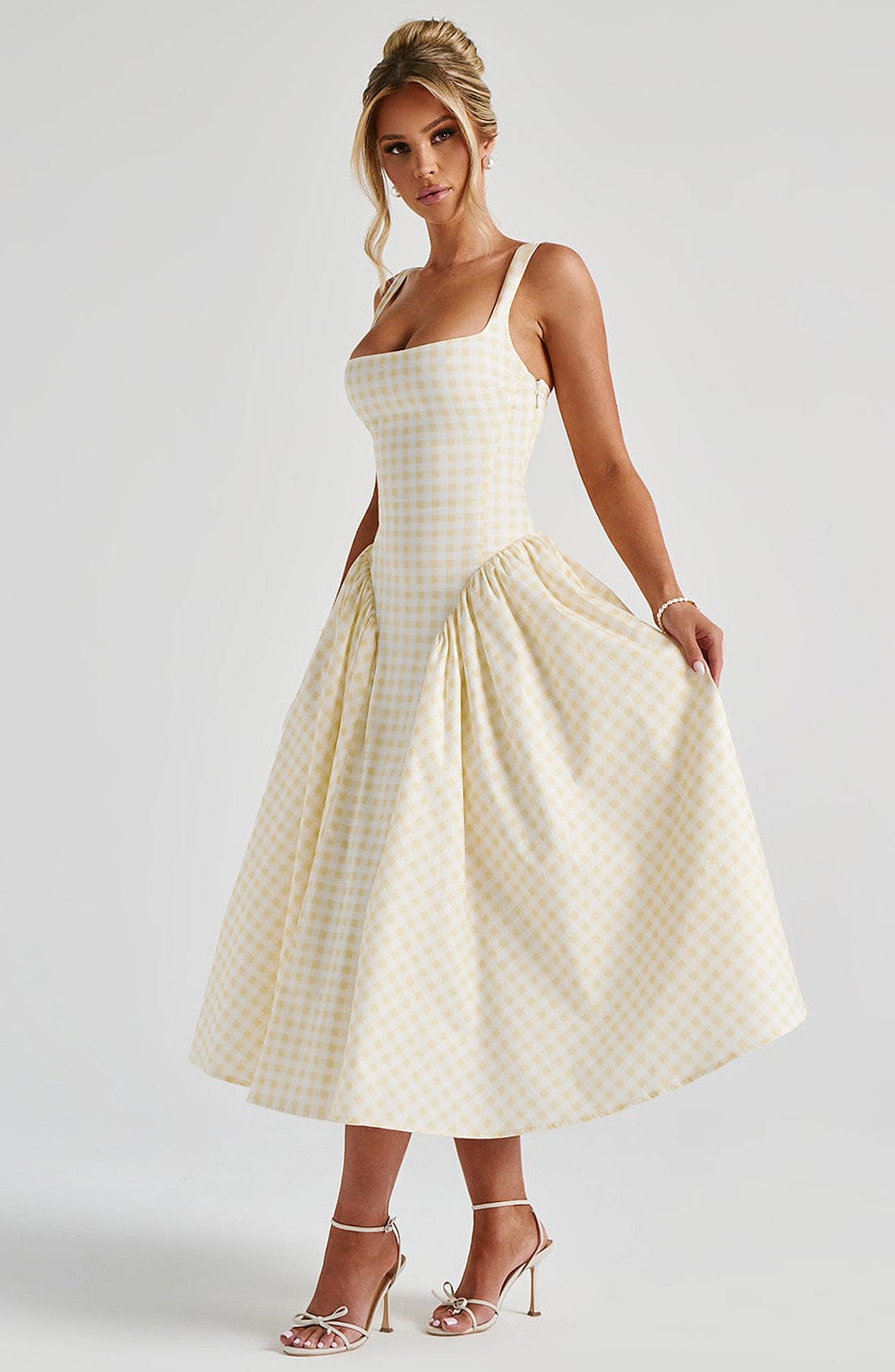 Sherrie Midi Limon Sarısı Elbise