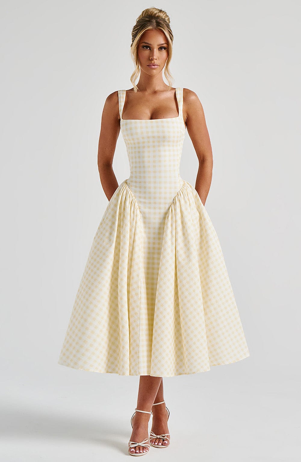 Sherrie Midi Limon Sarısı Elbise