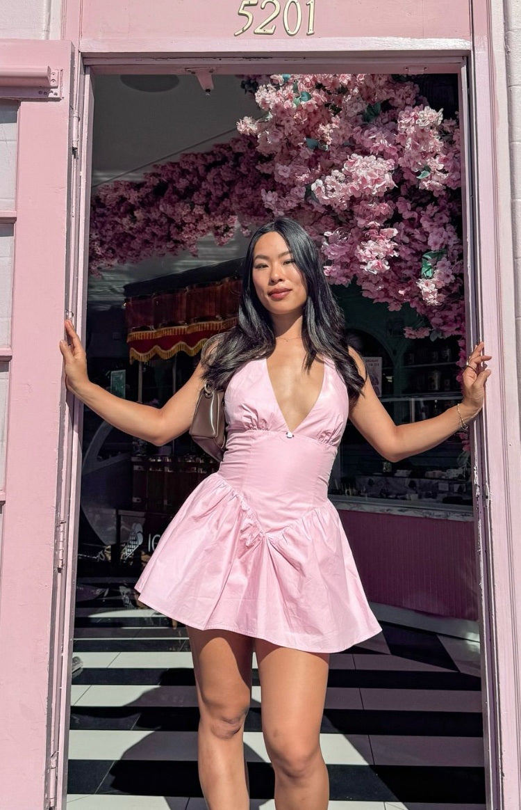 Sonnet Pembe Mikro Mini Elbise
