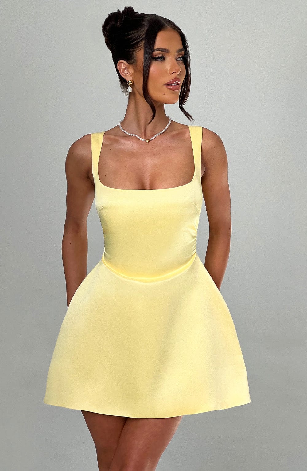 Sofie Mini Limon Sarısı Elbise