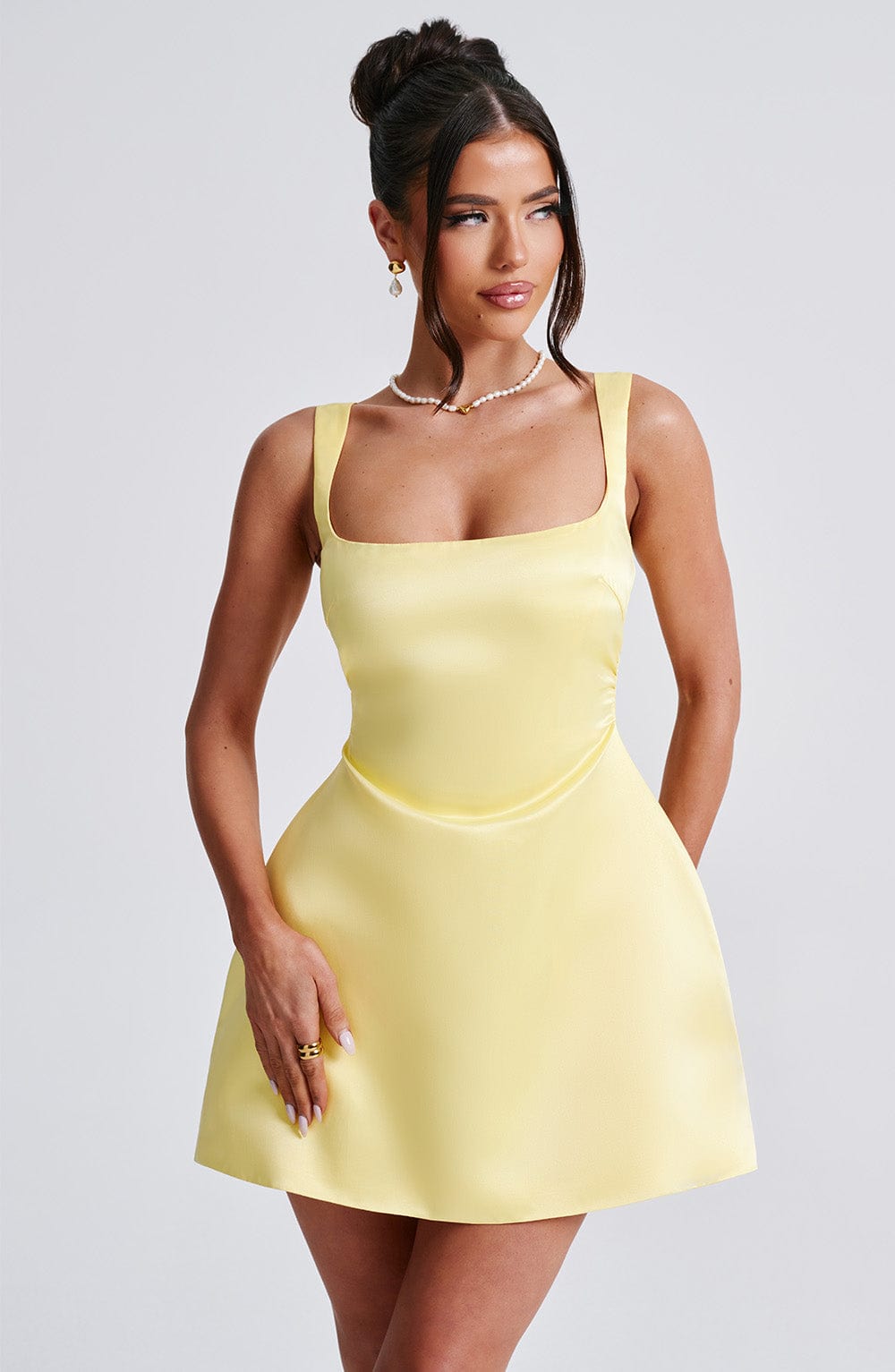 Sofie Mini Limon Sarısı Elbise