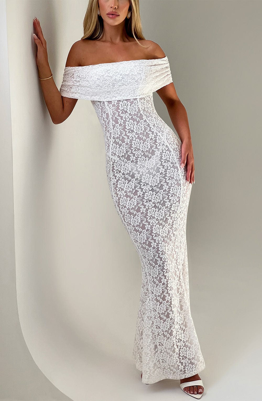 Stephanie Maxi Ekru Elbise