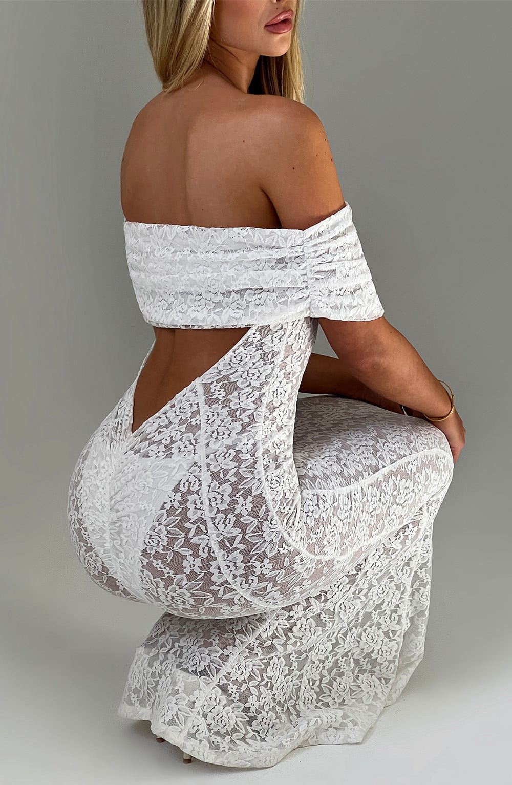Stephanie Maxi Ekru Elbise