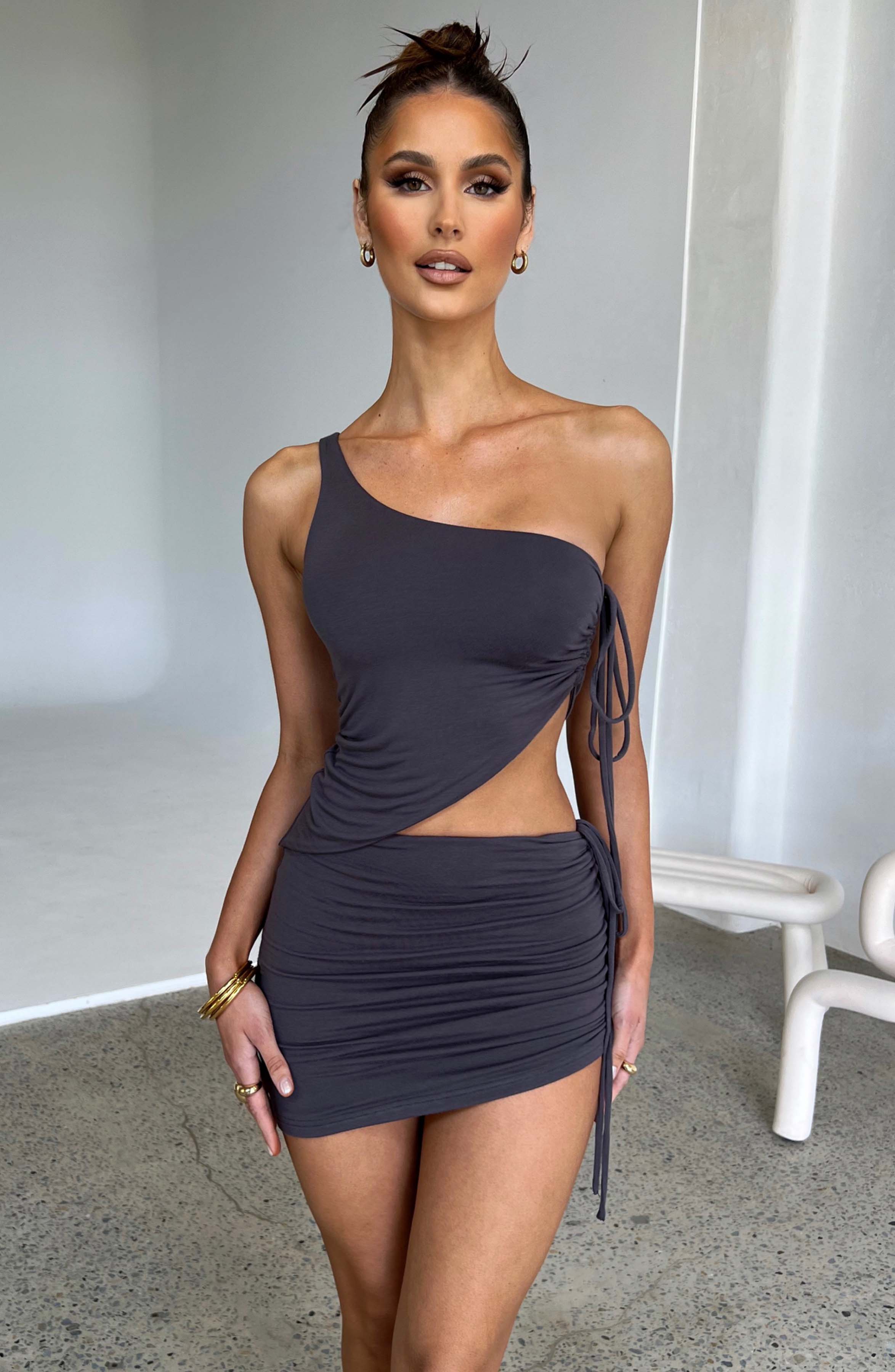 Stormi Koyu Gri Mini Etek