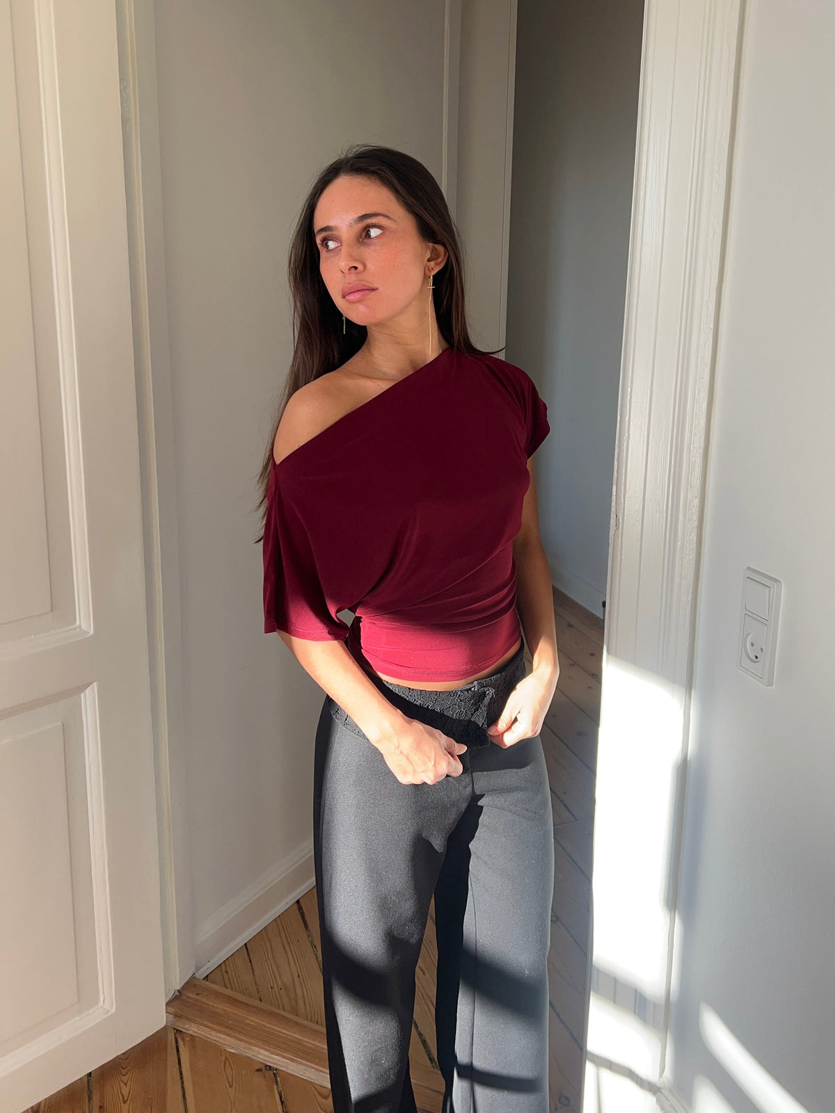 Florine Kırmızı Slim Fit Tişört - Şıklığı Yakalayın