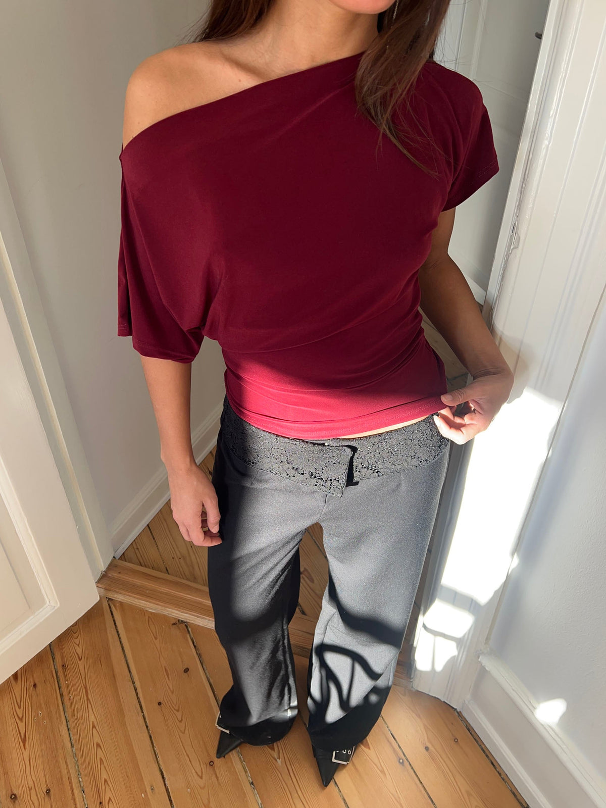 Florine Kırmızı Slim Fit Tişört - Şıklığı Yakalayın