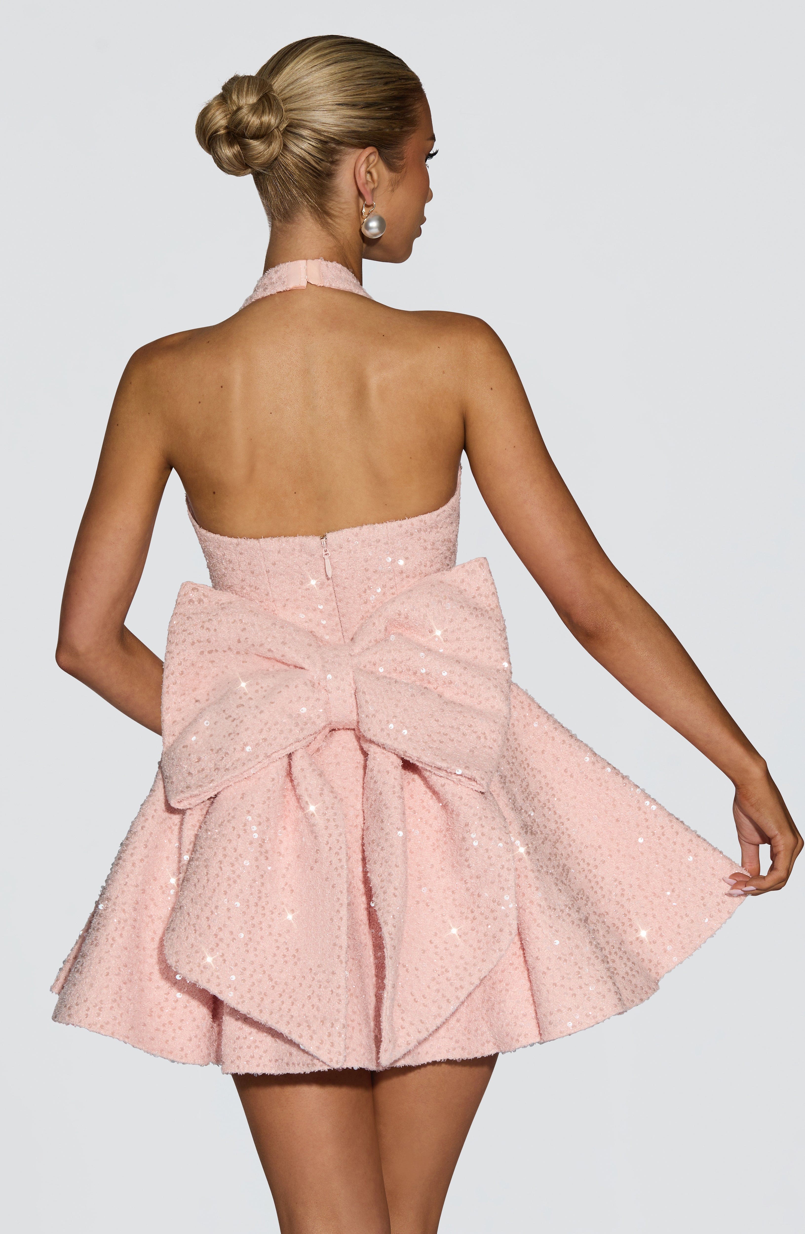 Talara Pembe Mini Elbise