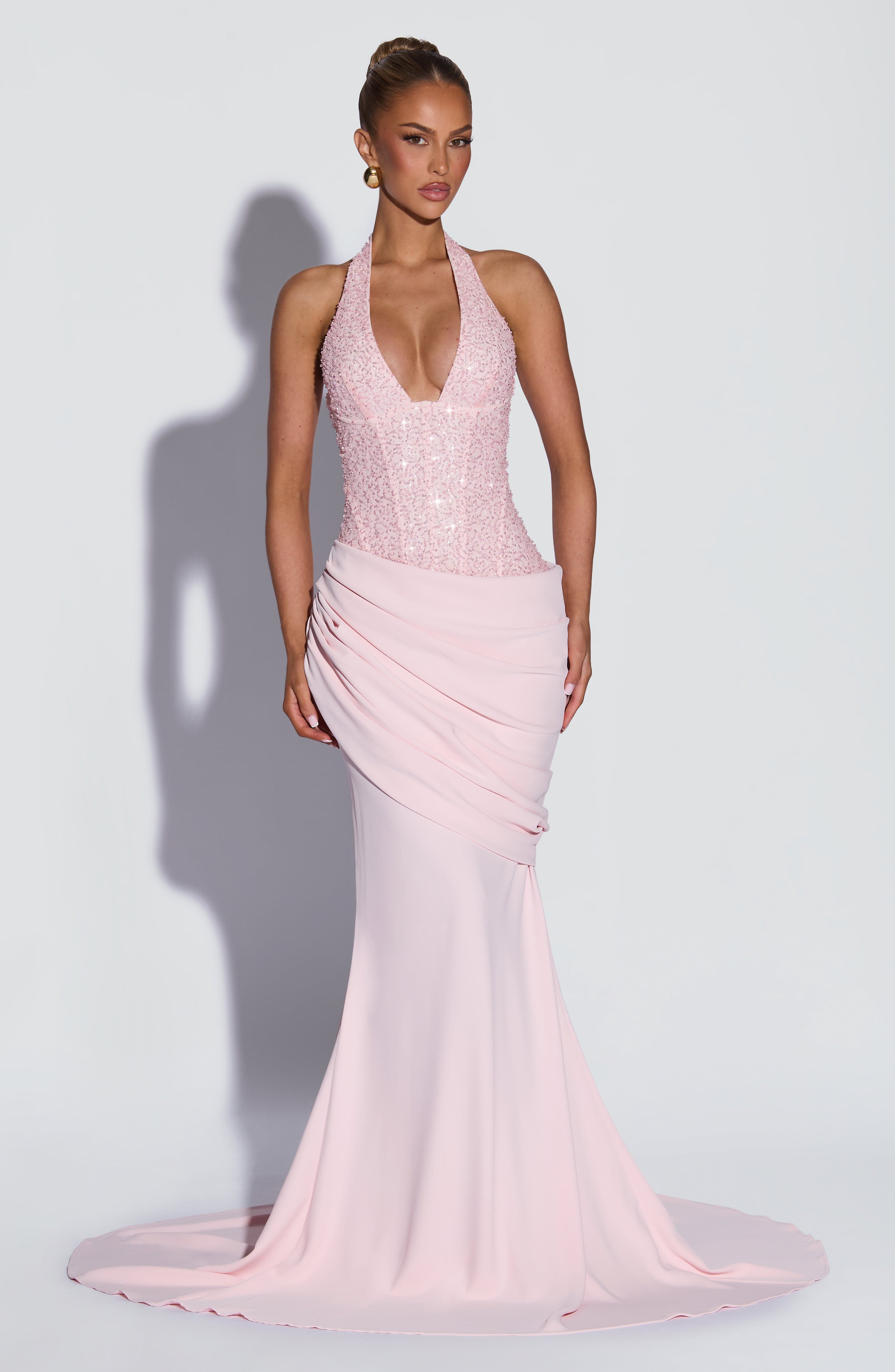 Taylor Pembe Maxi Elbise