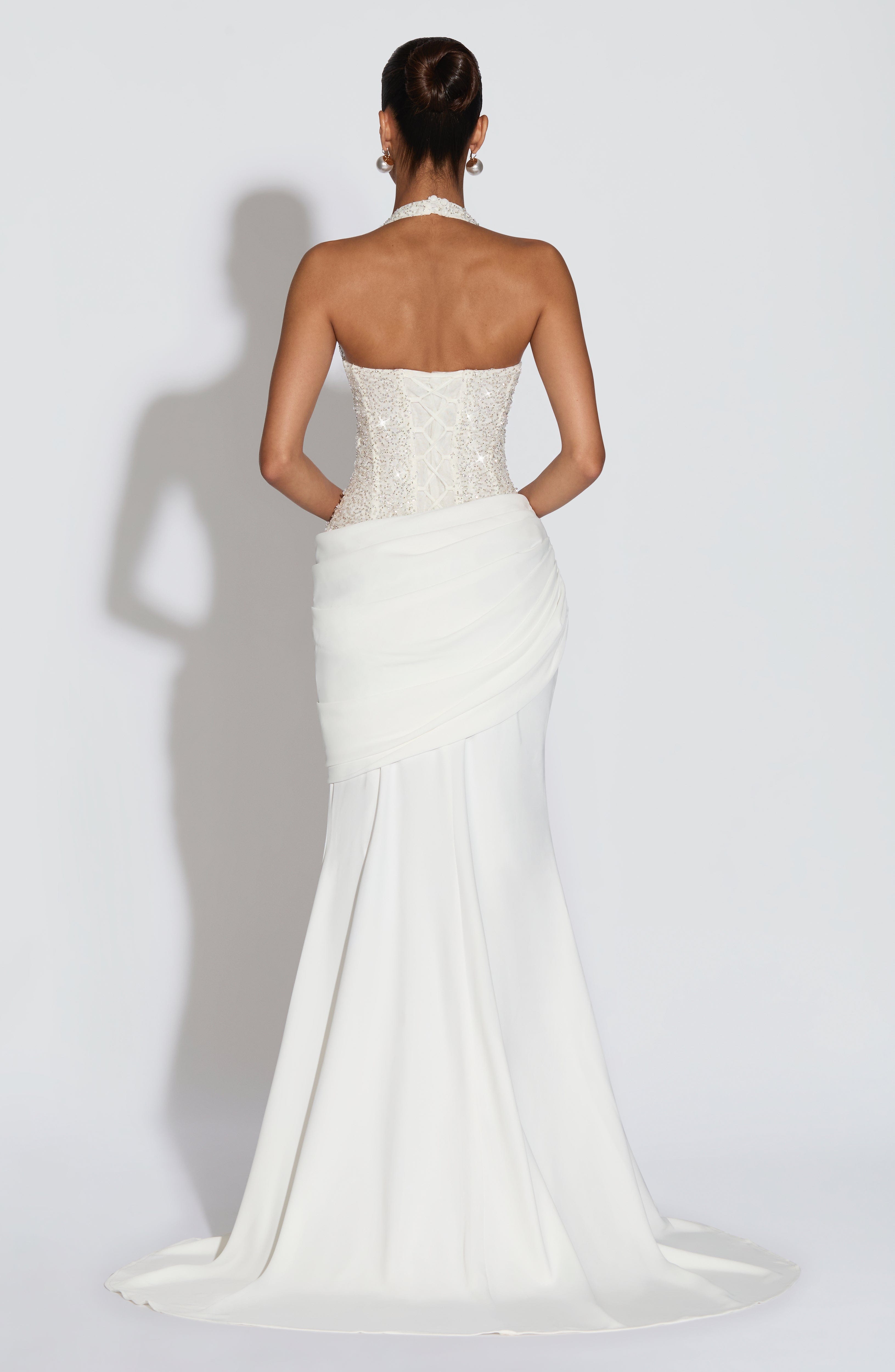 Taylor Ekru Maxi Elbise