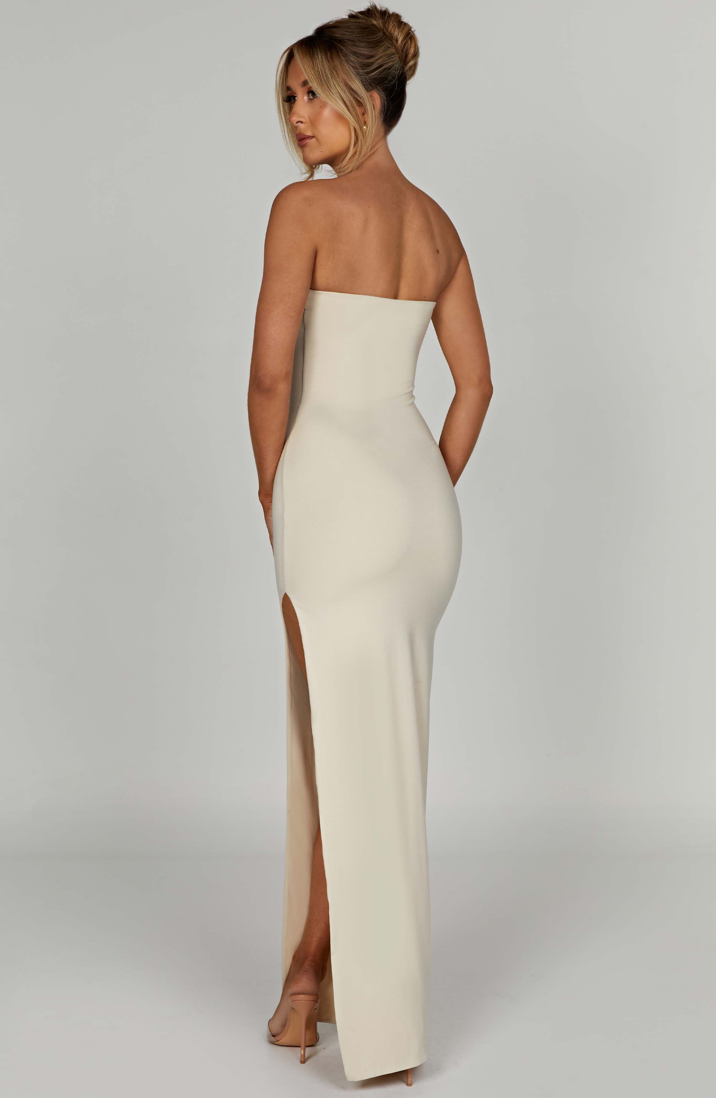 Krem Teyana Maxi Elbise