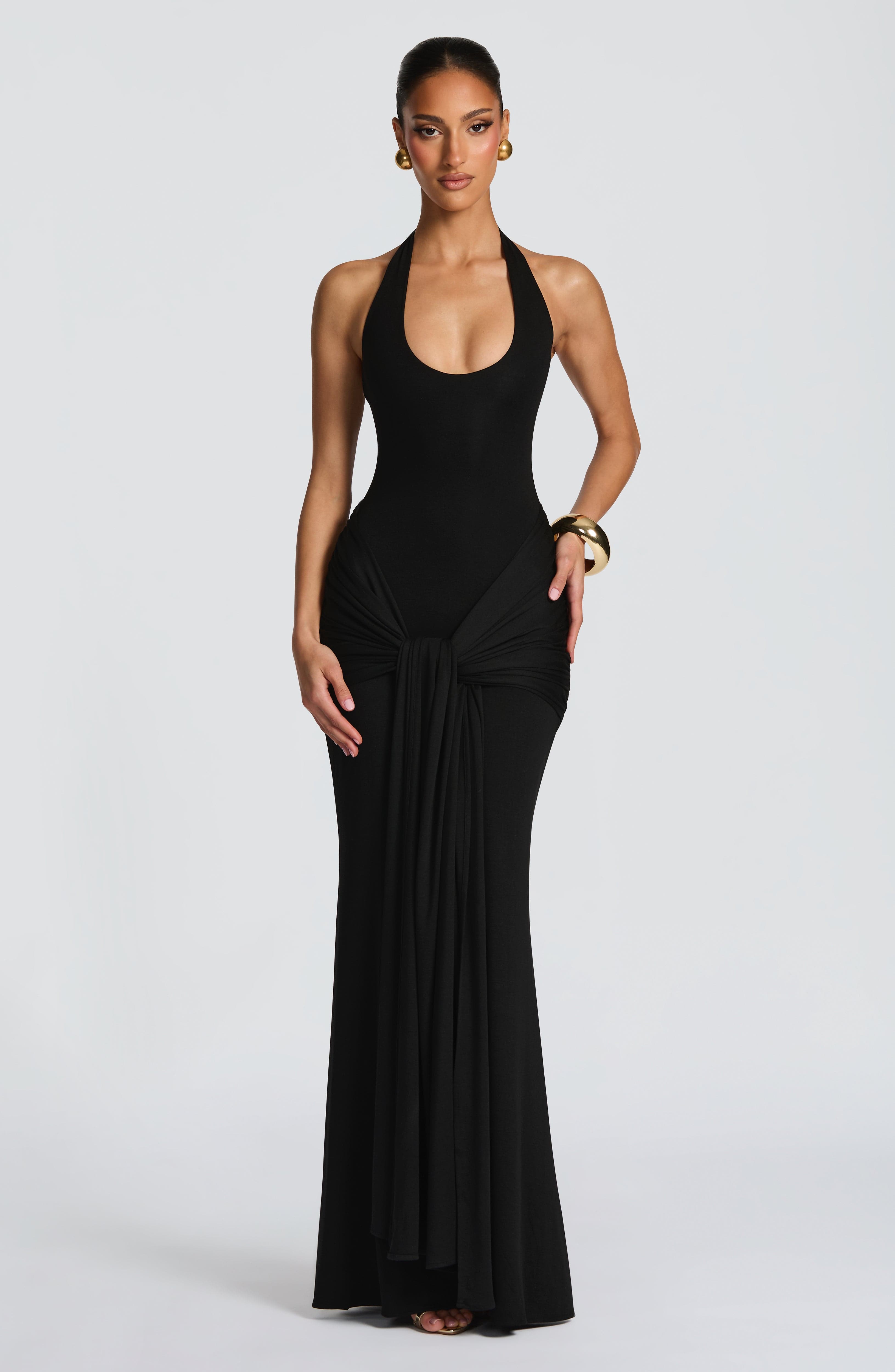 Veneda Siyah Maxi Elbise