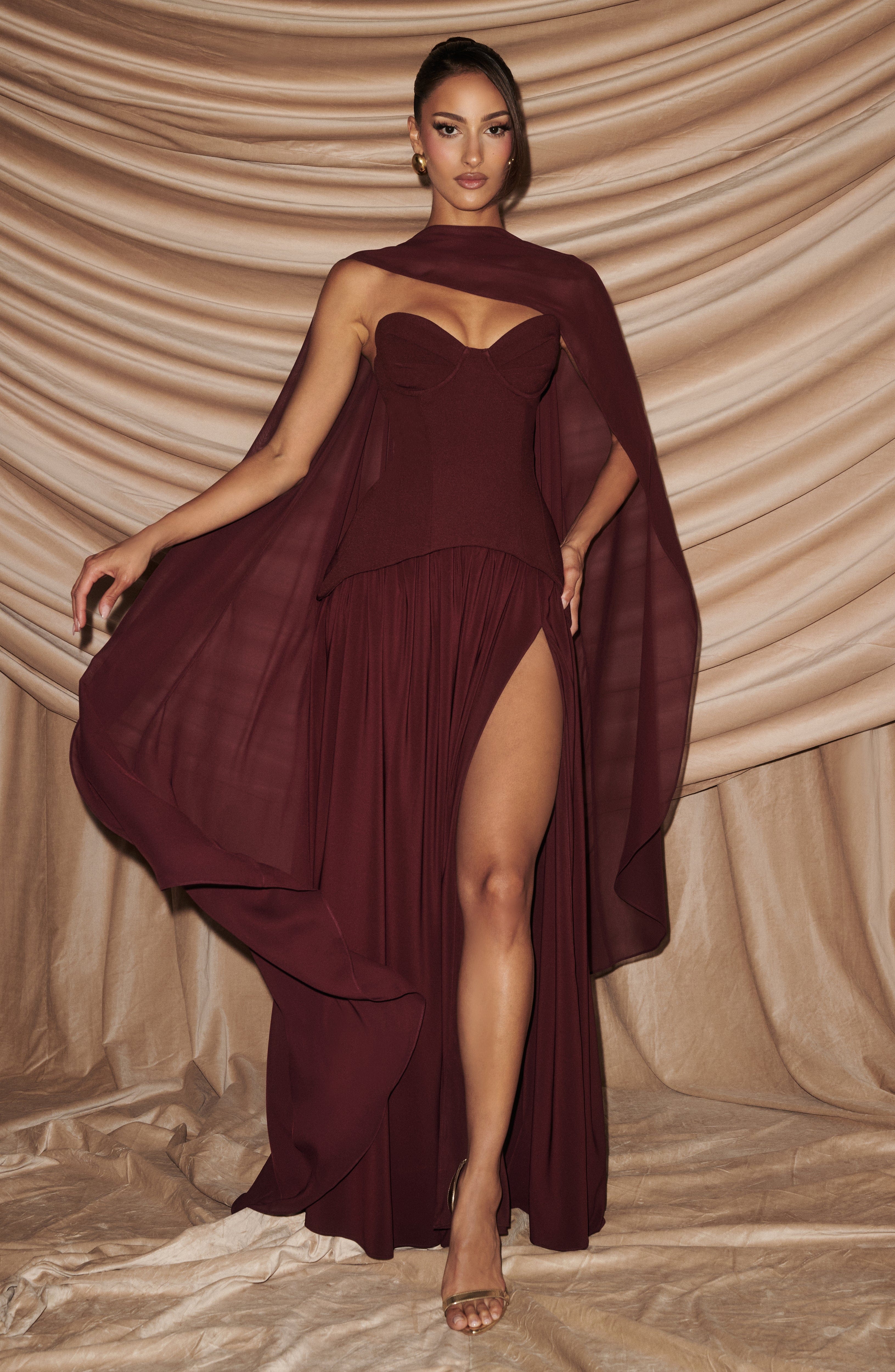 Vietta Maxi Elbise - Parlak Kiraz Rengi