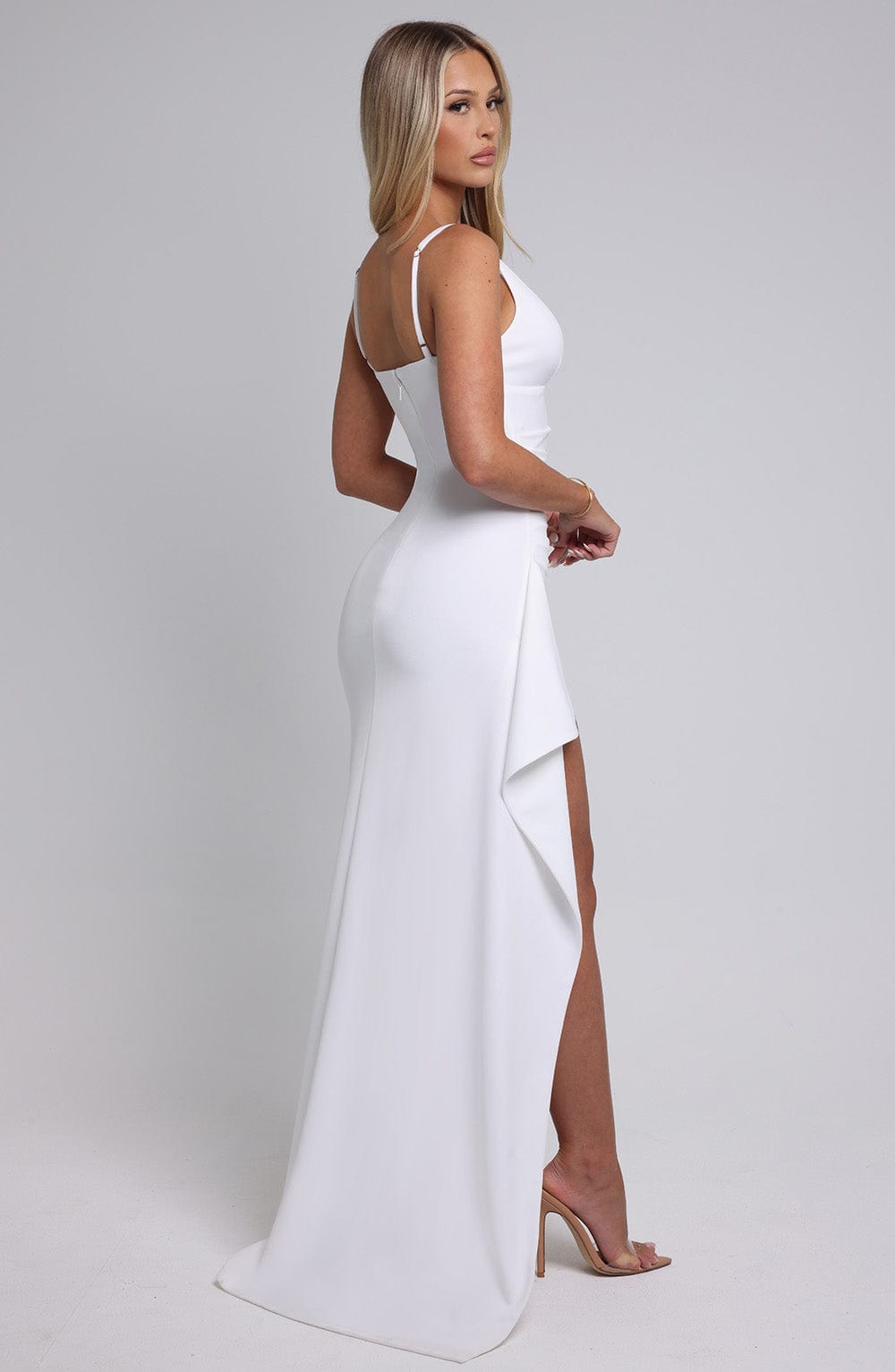 Violetta Ekru Maxi Elbise