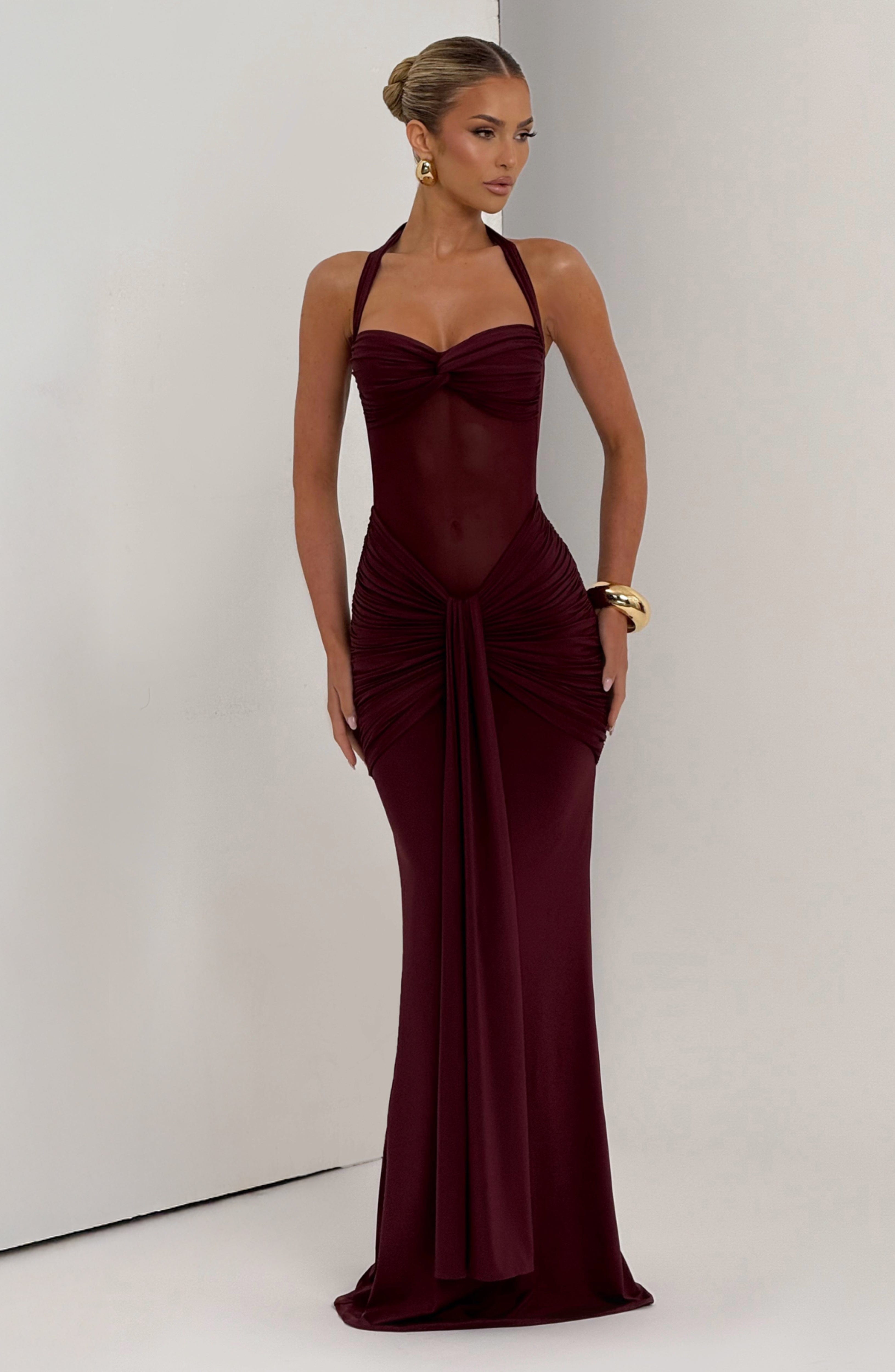 Vixen Kiraz Vernik Maxi Elbise