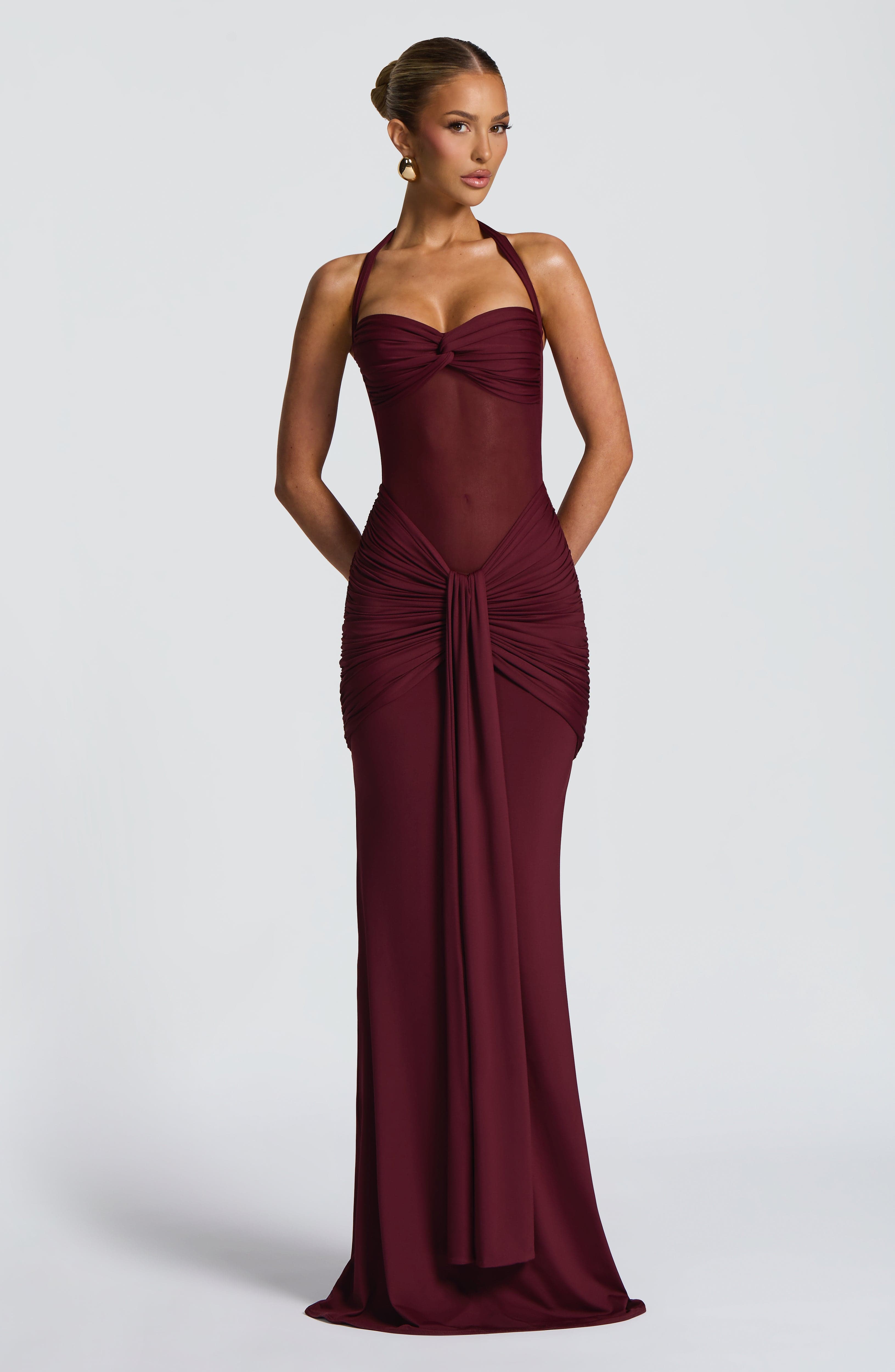 Vixen Kiraz Vernik Maxi Elbise