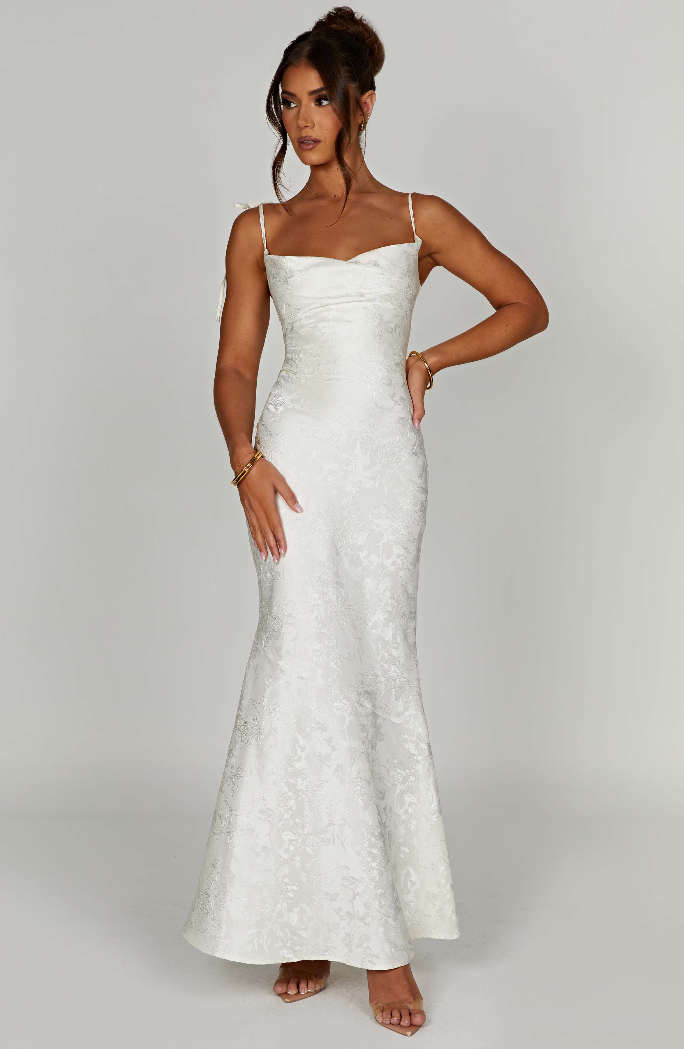 Whitney Maxi Krem Elbise