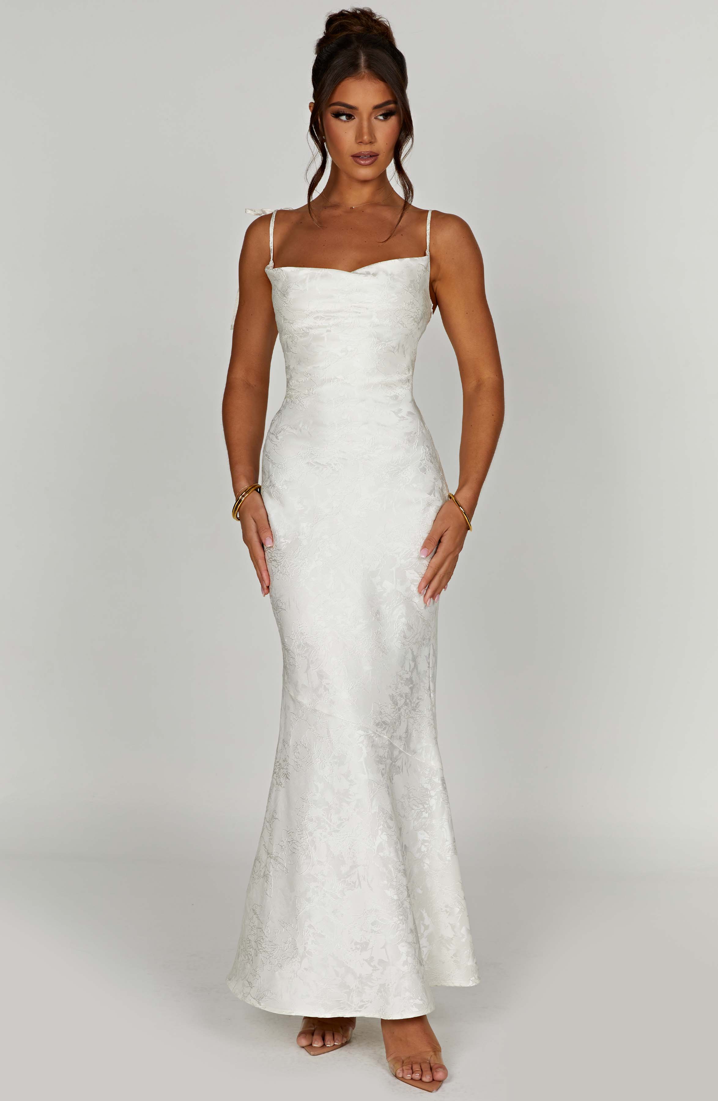 Whitney Maxi Krem Elbise