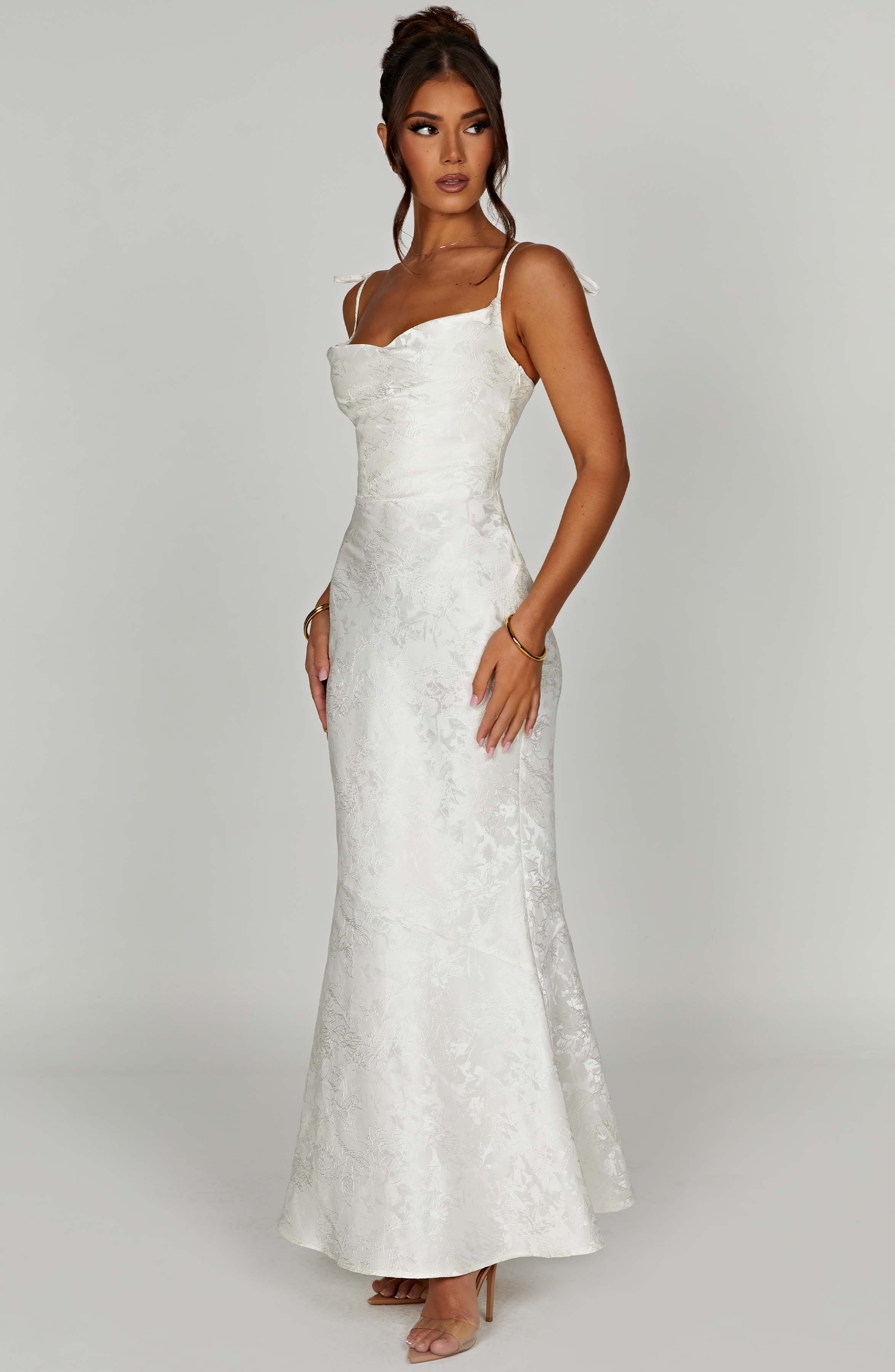Whitney Maxi Krem Elbise