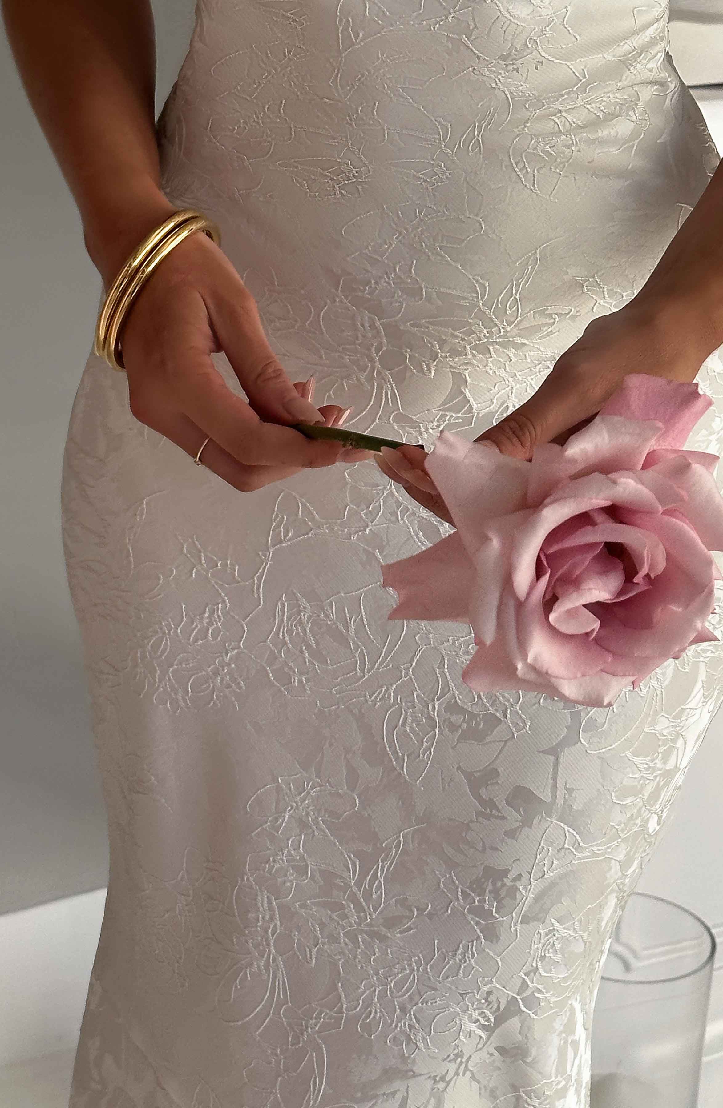 Whitney Maxi Krem Elbise