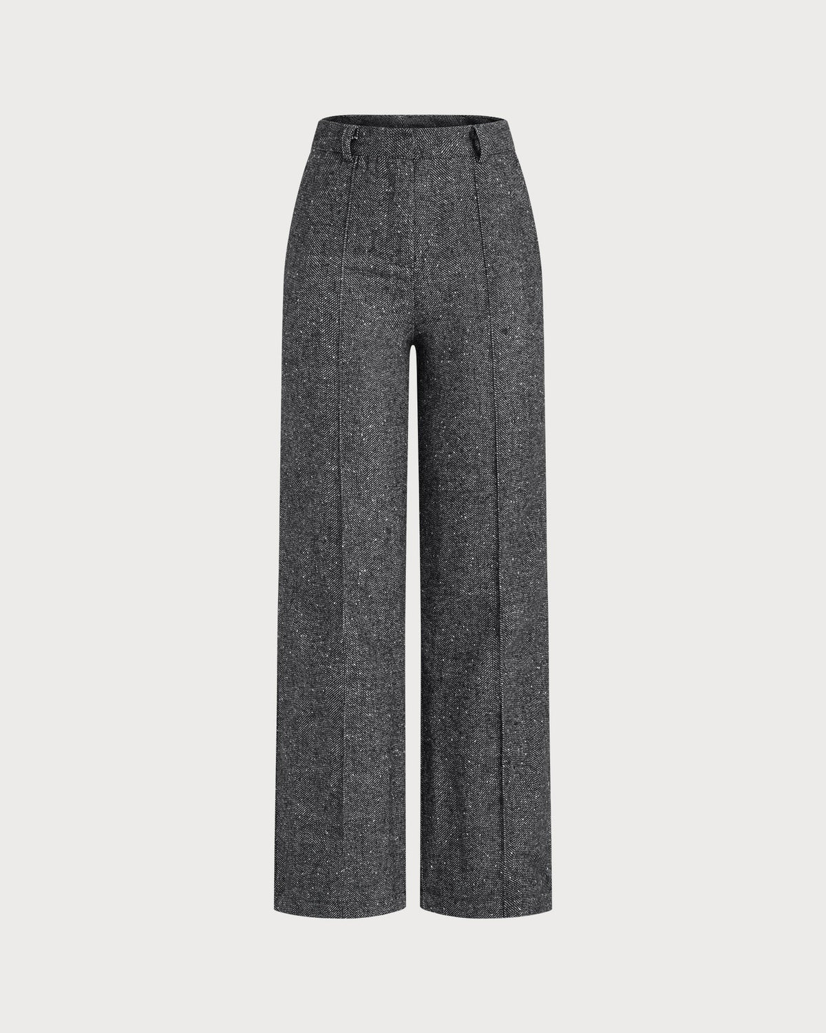 Gri Düğmeli Cep Straight Pantolon