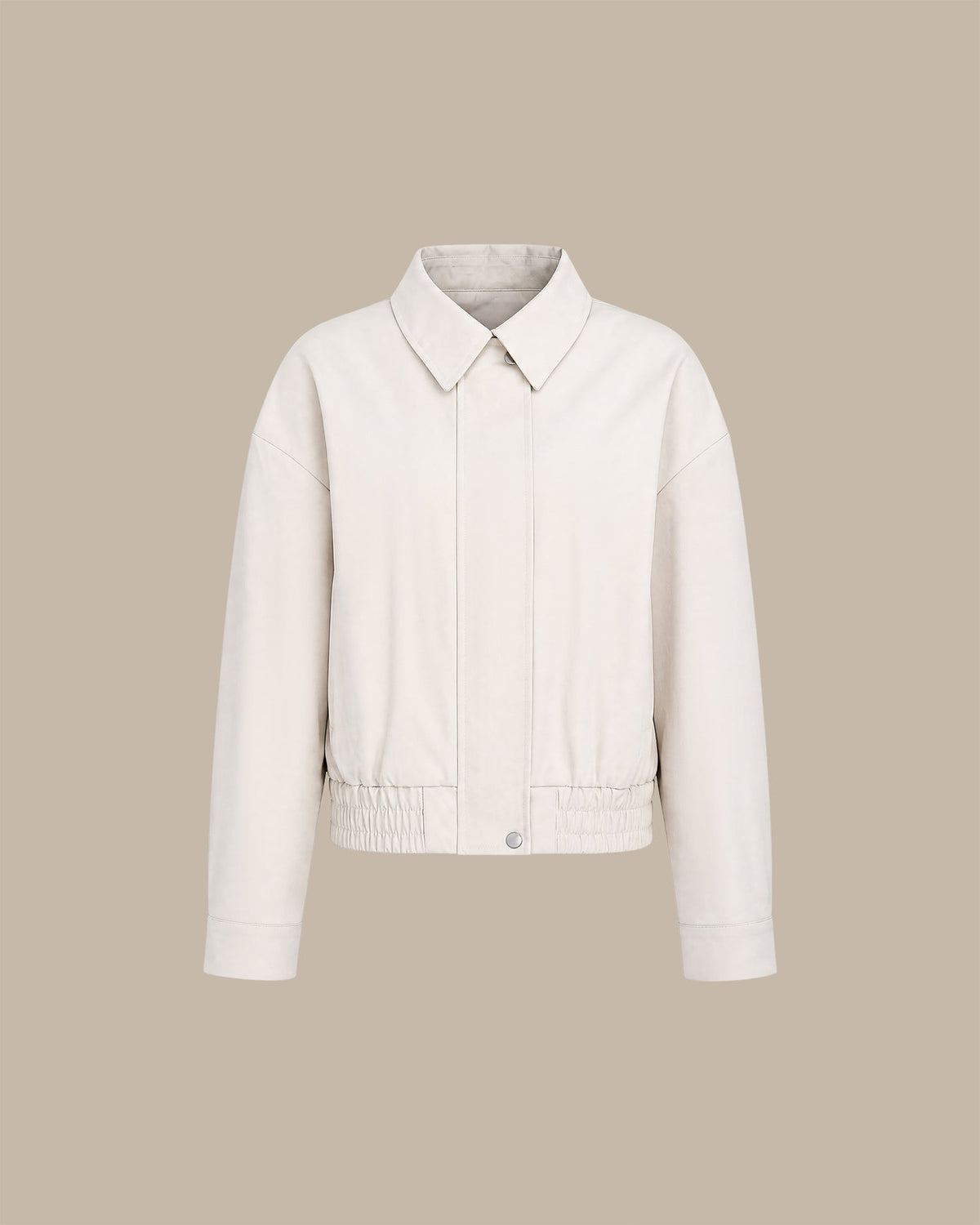 Off White Fermuarlı Cepli Ceket